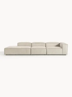 Chaise lounge XL componibile in velluto a coste Lennon