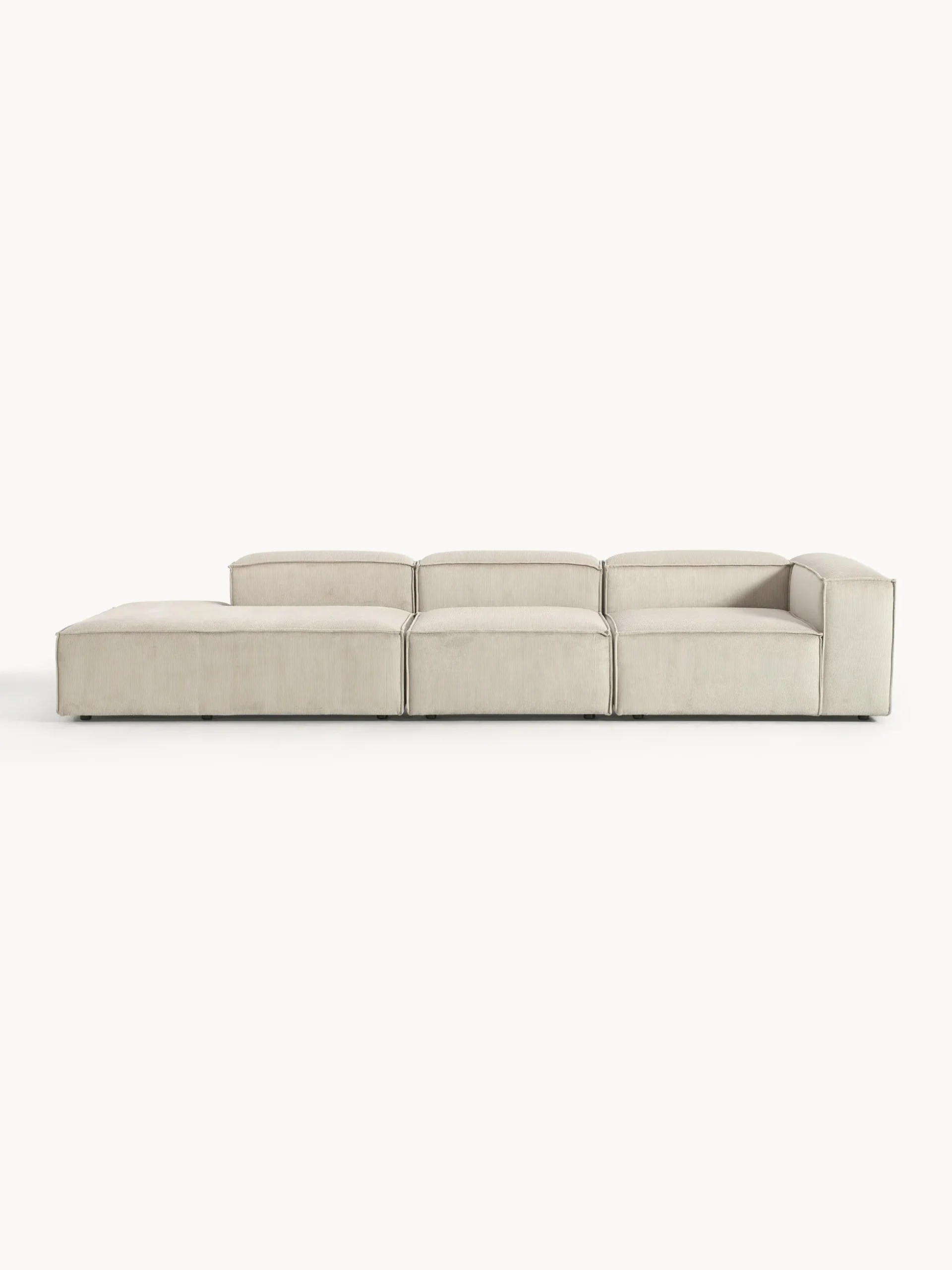 Chaise lounge XL componibile in velluto a coste Lennon