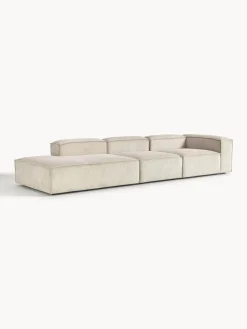 Chaise lounge XL componibile in velluto a coste Lennon