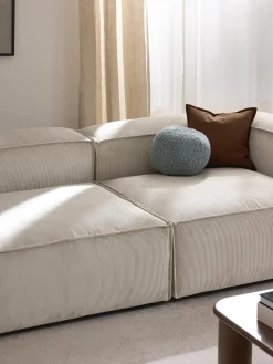 Chaise lounge XL componibile in velluto a coste Lennon