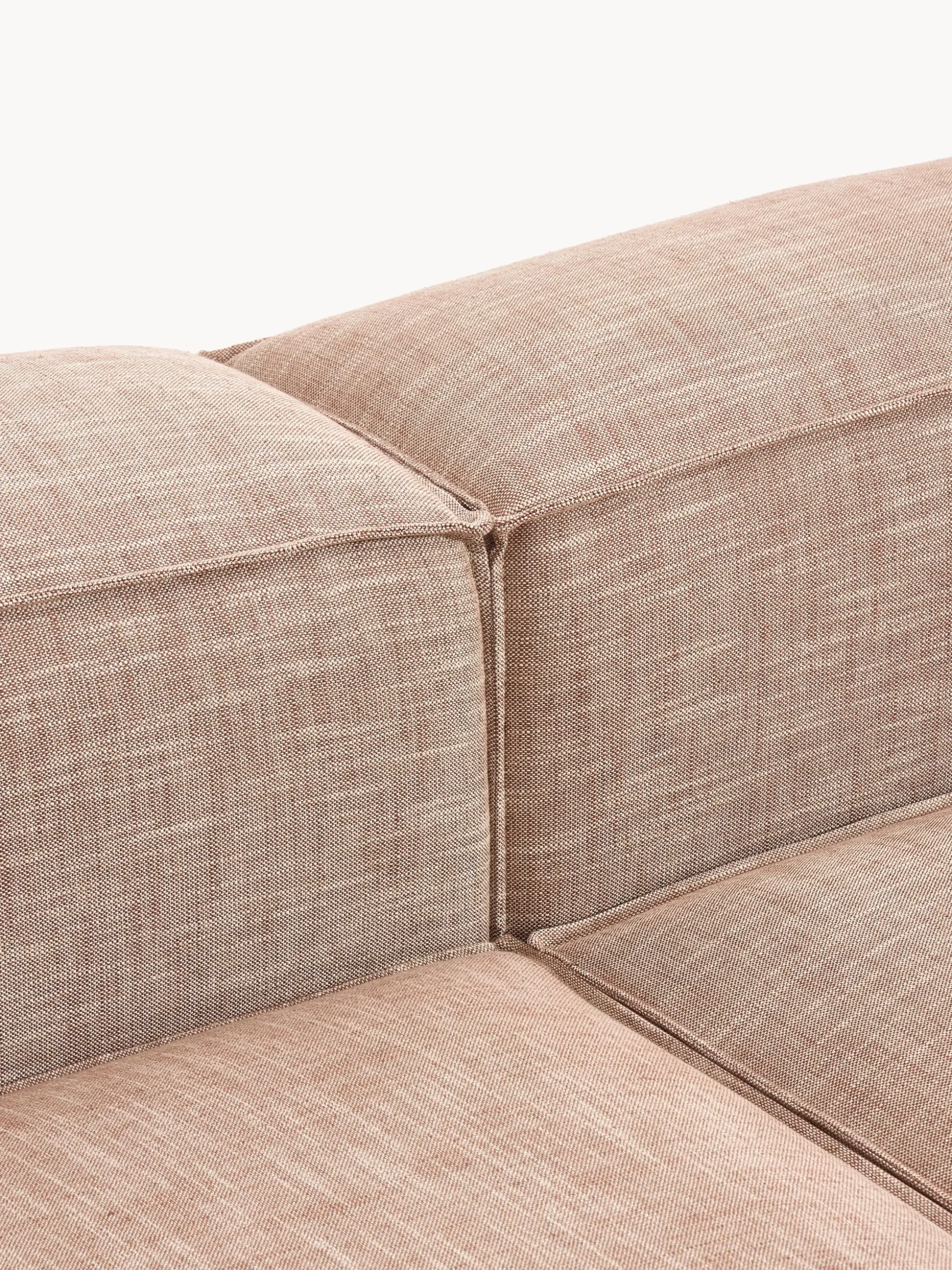 Chaise loungue componibile in misto lino Lennon