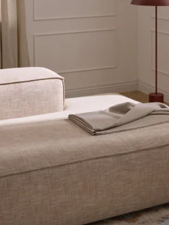 Chaise loungue componibile in misto lino Lennon
