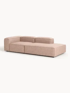 Chaise loungue componibile in misto lino Lennon