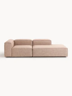 Chaise loungue componibile in misto lino Lennon