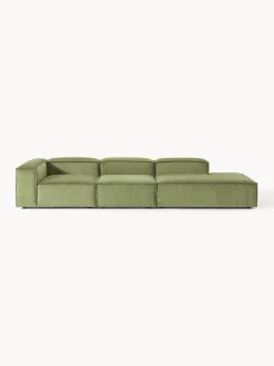 Chaise loungue XL componibile in velluto a coste Lennon