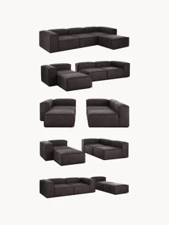 Chaise longue componibile in pelle Lennon