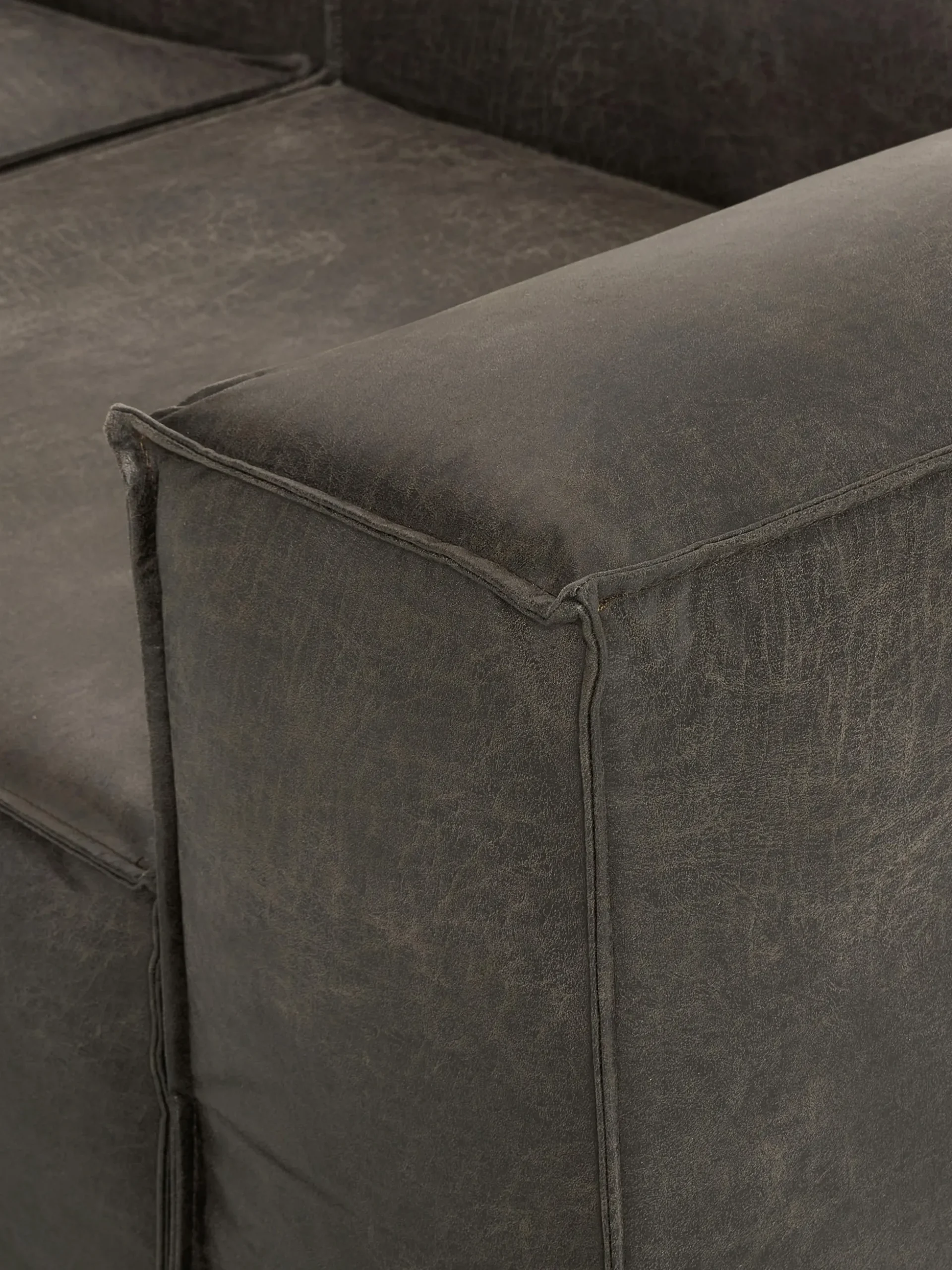 Chaise longue componibile in pelle Lennon