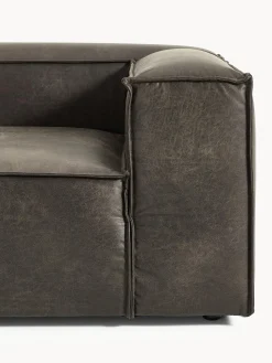 Chaise longue componibile in pelle Lennon