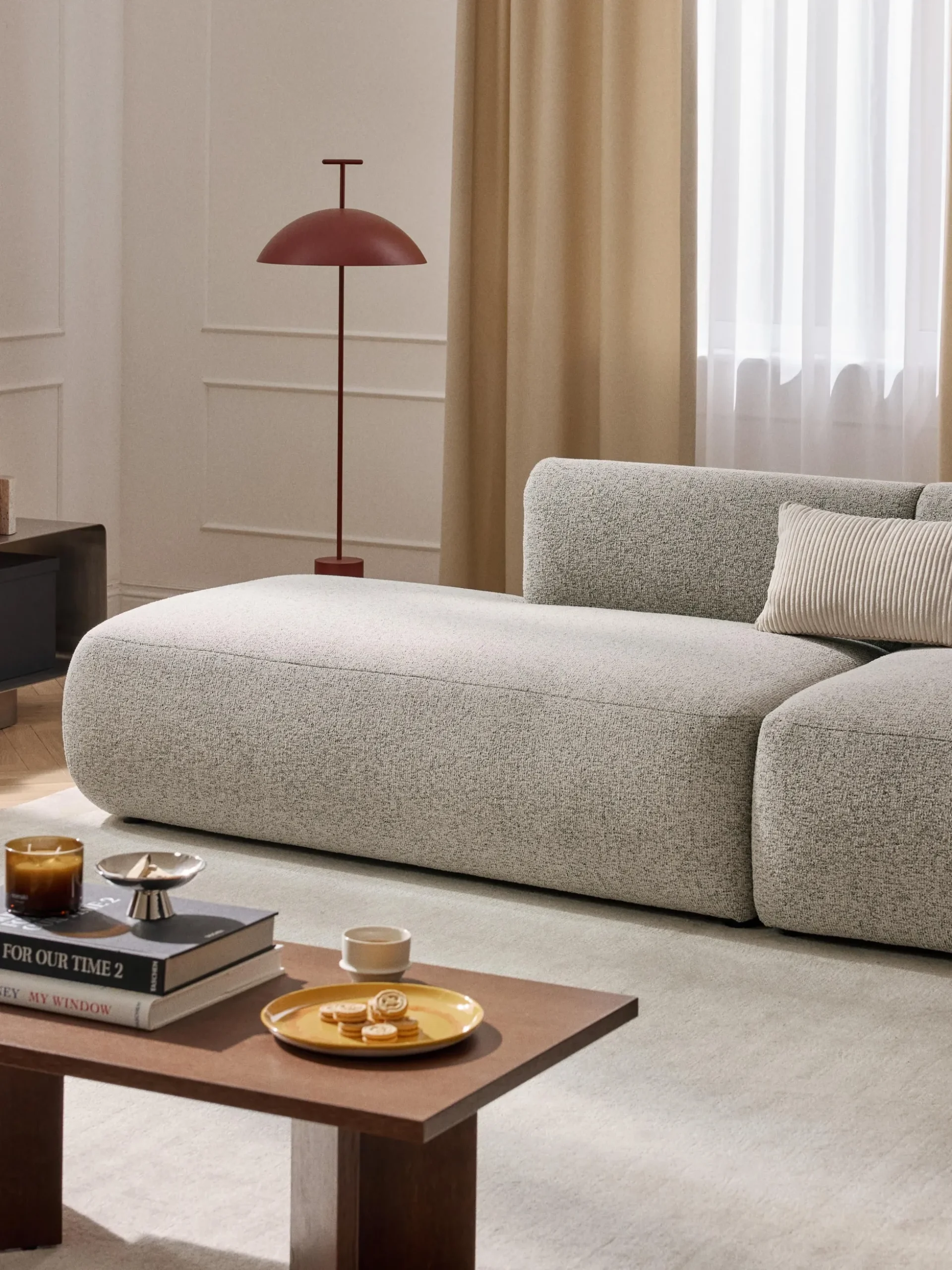 Chaise longue componibile in bouclé Sofia