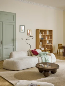 Chaise longue componibile 3 posti in teddy bouclé Wolke
