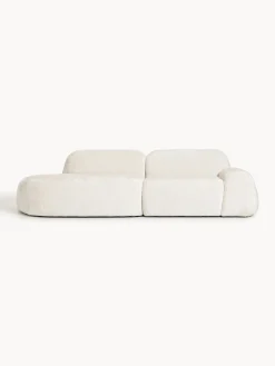 Chaise longue componibile 3 posti in teddy bouclé Wolke
