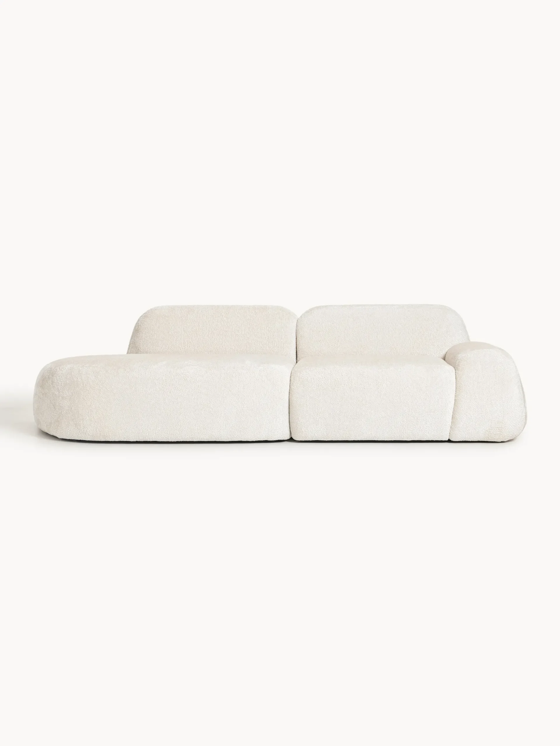 Chaise longue componibile 3 posti in teddy bouclé Wolke