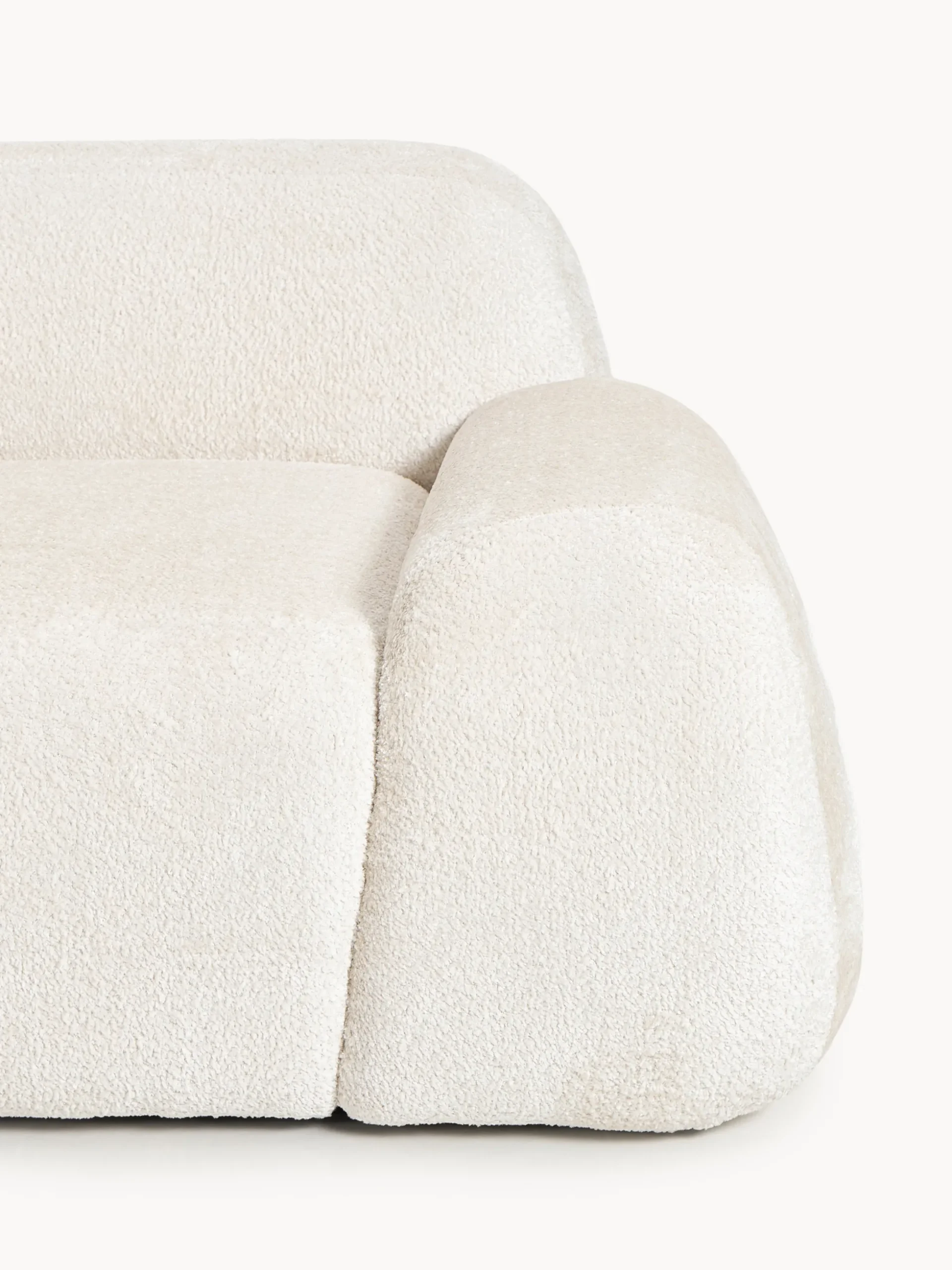 Chaise longue componibile 3 posti in teddy bouclé Wolke