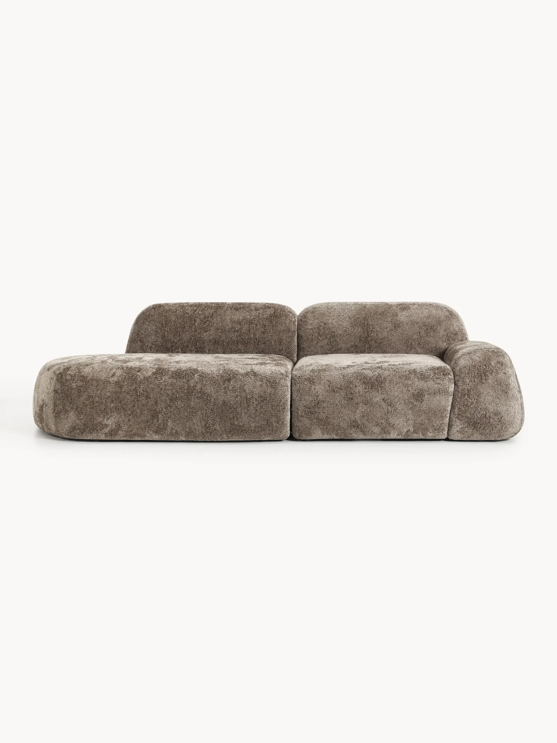 Chaise longue componibile 3 posti in teddy bouclé Wolke