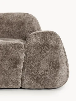 Chaise longue componibile 3 posti in teddy bouclé Wolke
