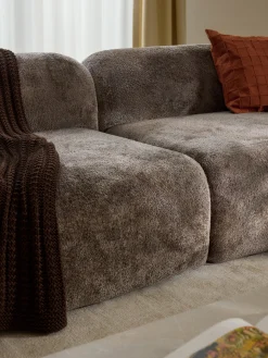 Chaise longue componibile 3 posti in teddy bouclé Wolke