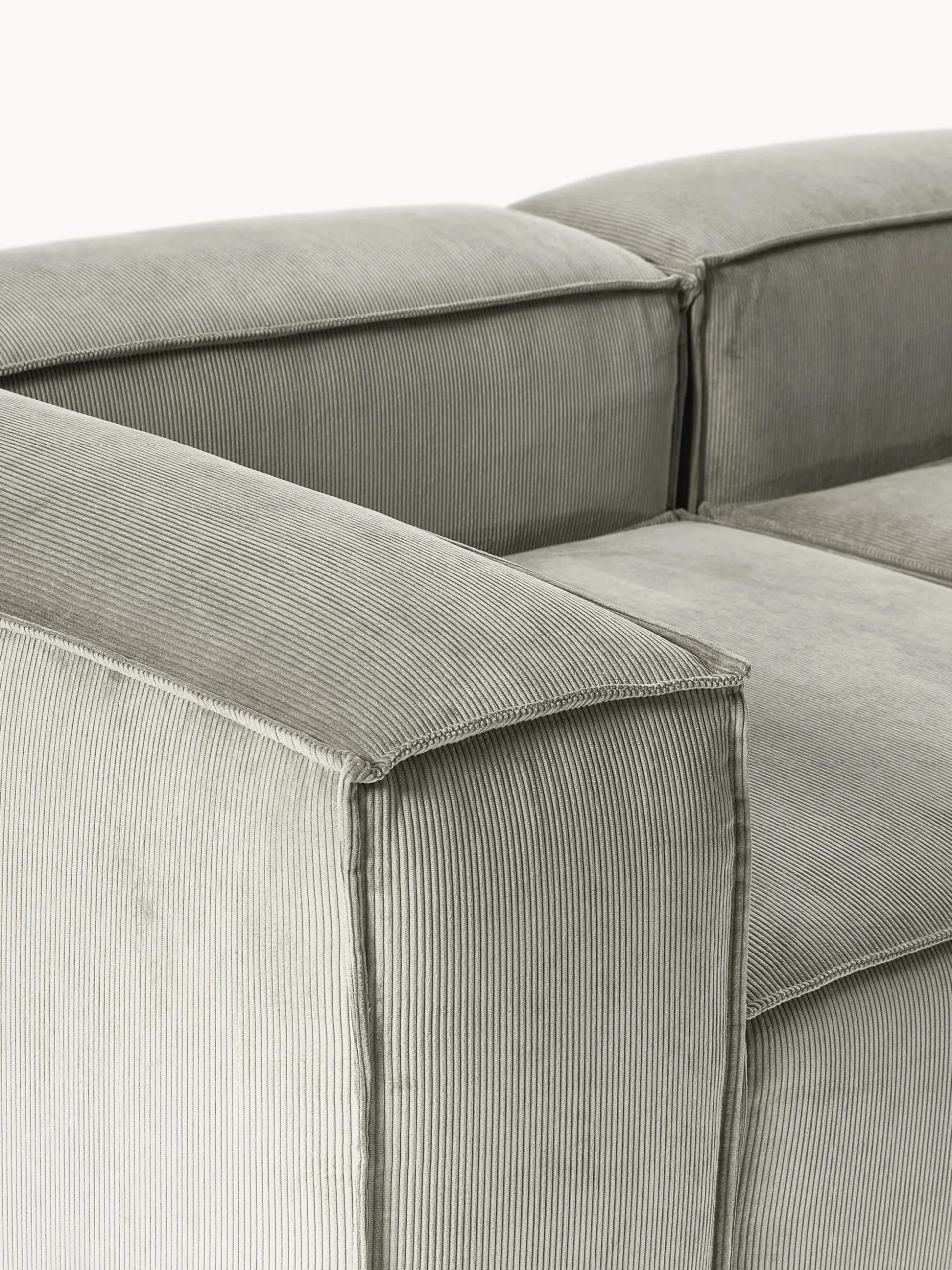 Chaise longue XL componibile in velluto a coste Lennon
