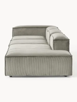Chaise longue XL componibile in velluto a coste Lennon