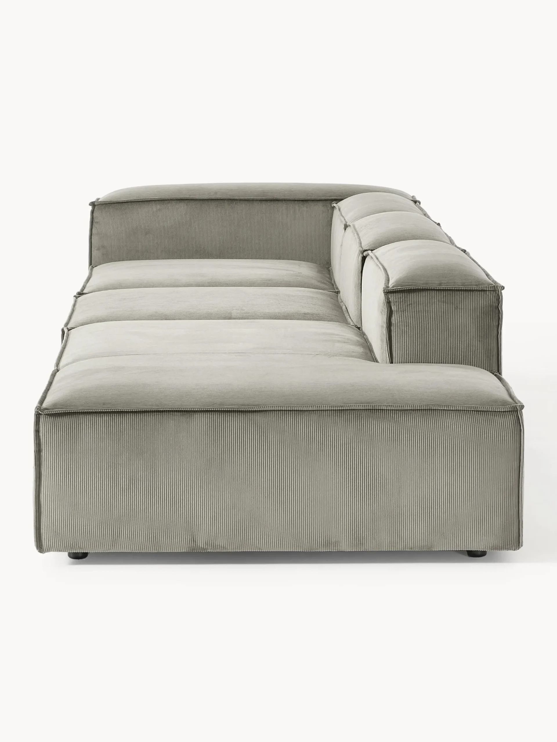Chaise longue XL componibile in velluto a coste Lennon
