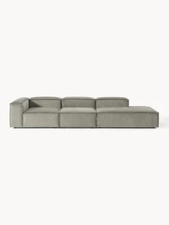 Chaise longue XL componibile in velluto a coste Lennon