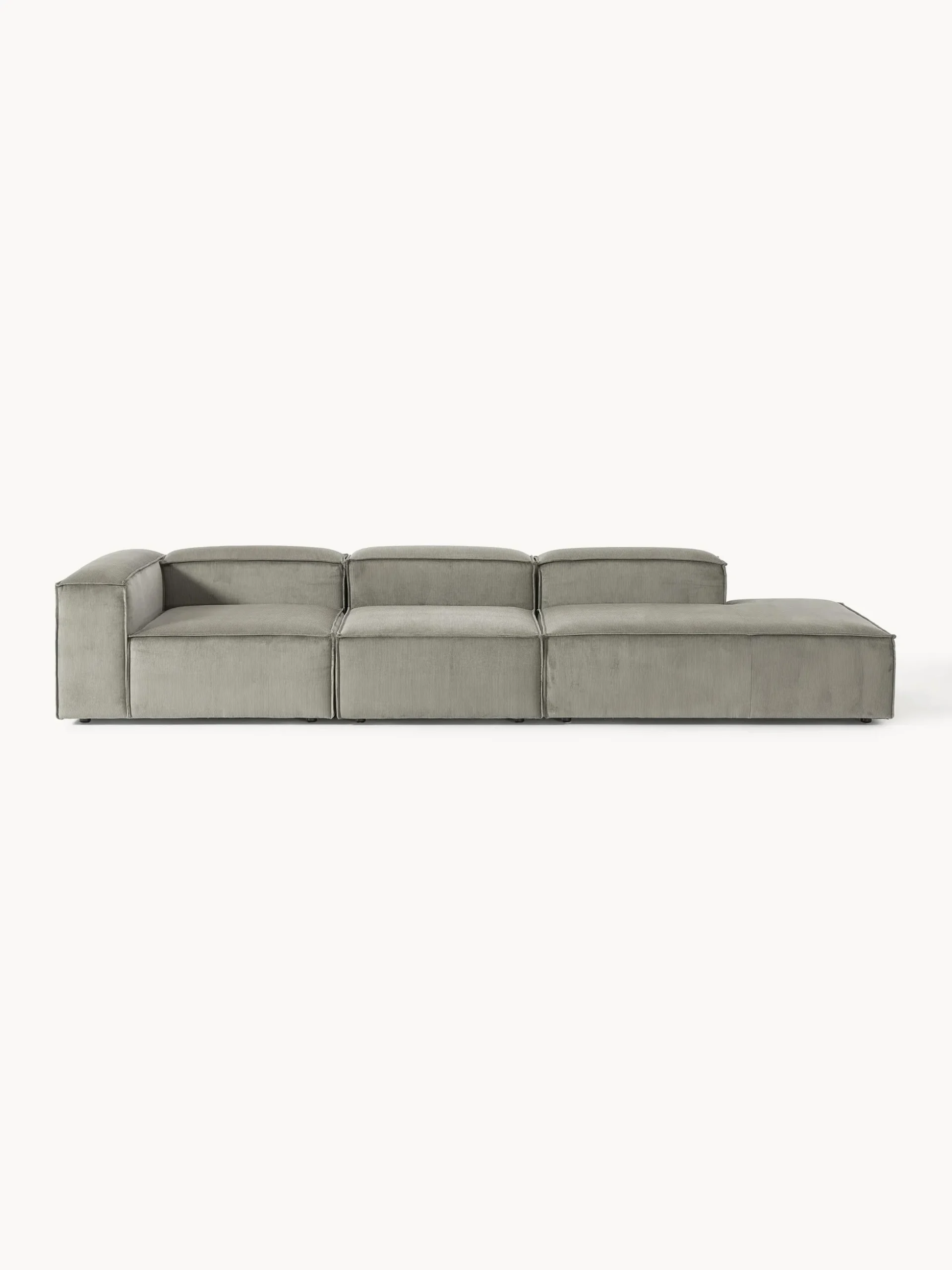 Chaise longue XL componibile in velluto a coste Lennon