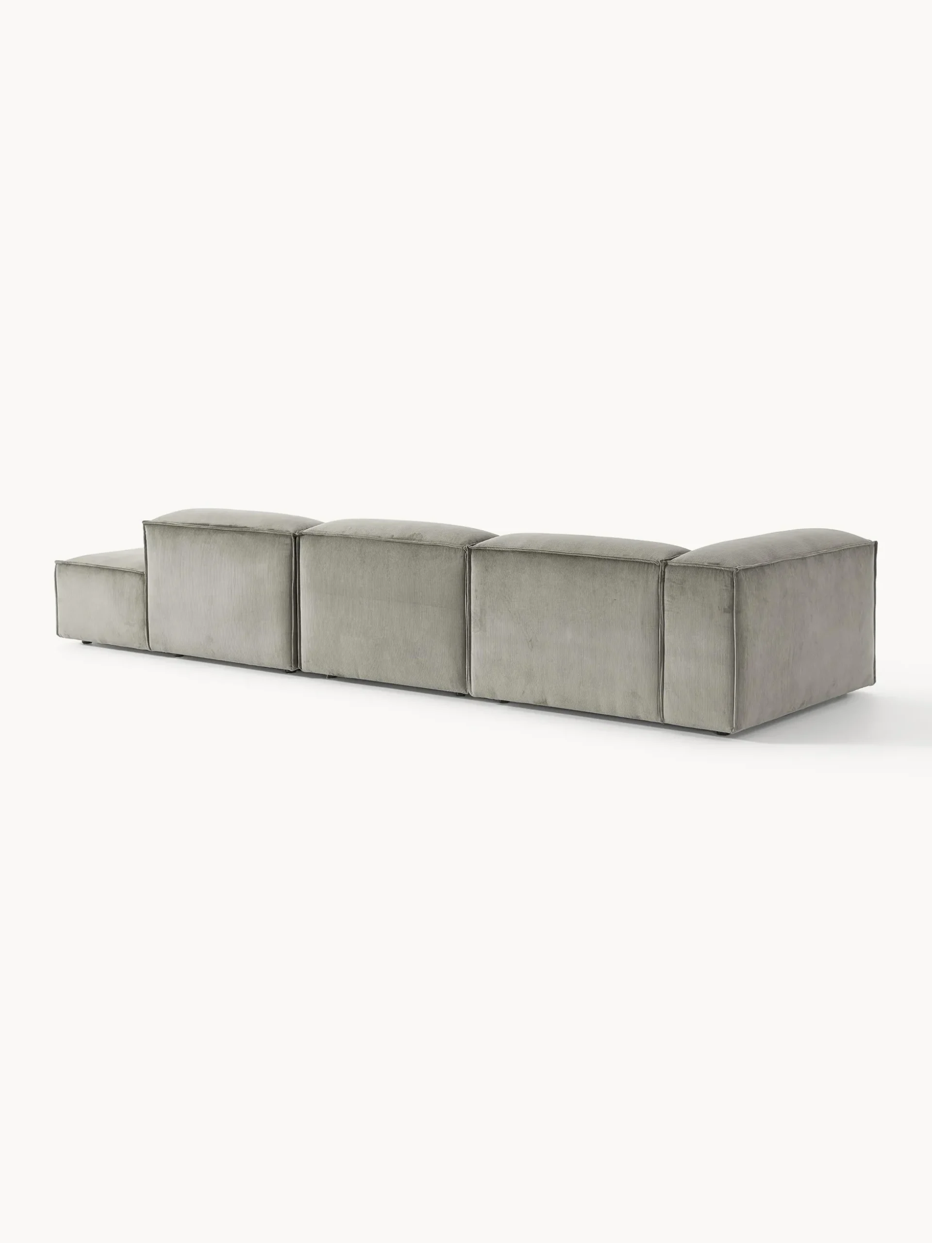 Chaise longue XL componibile in velluto a coste Lennon
