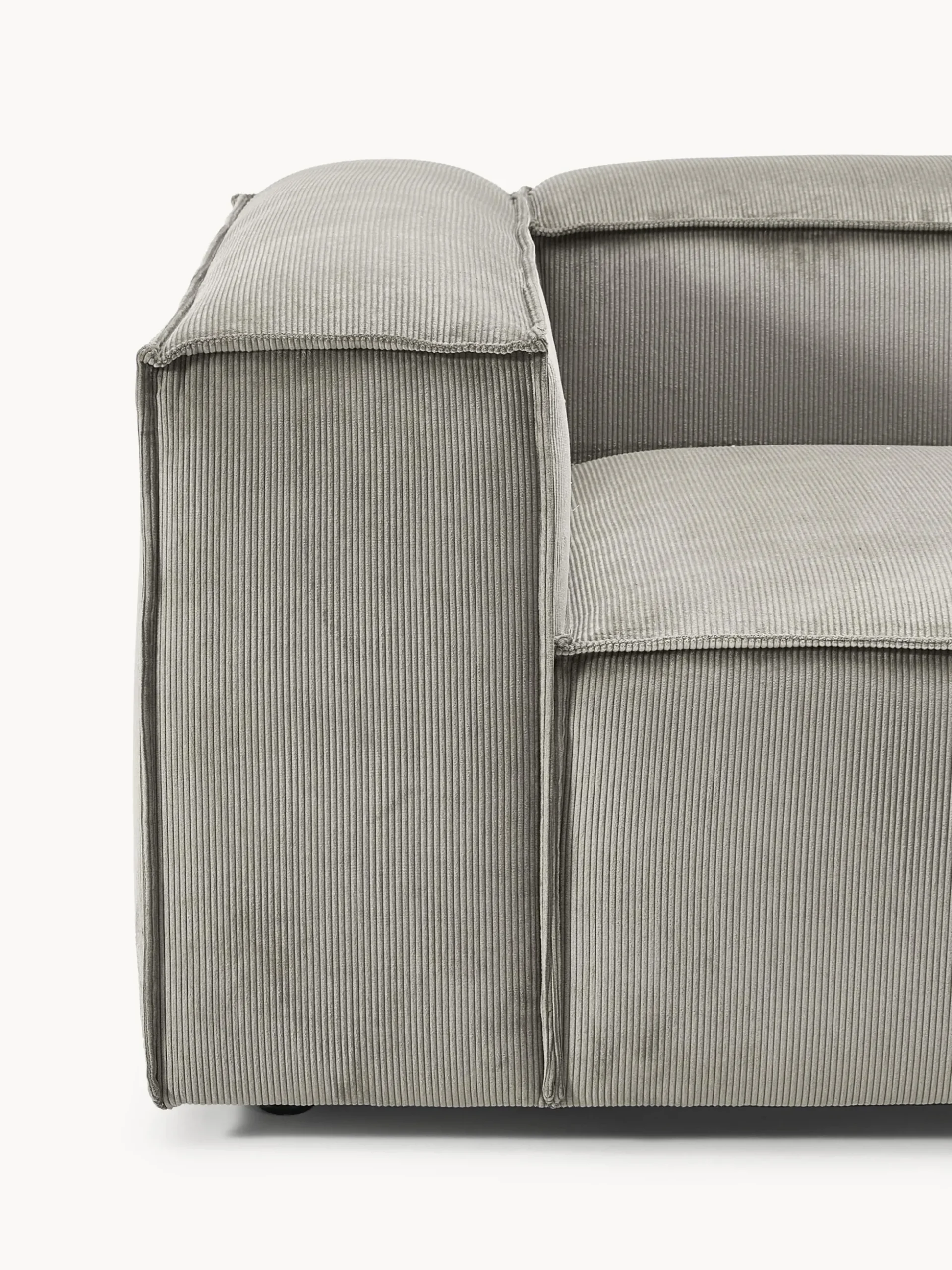 Chaise longue XL componibile in velluto a coste Lennon