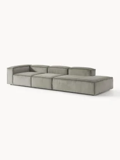 Chaise longue XL componibile in velluto a coste Lennon
