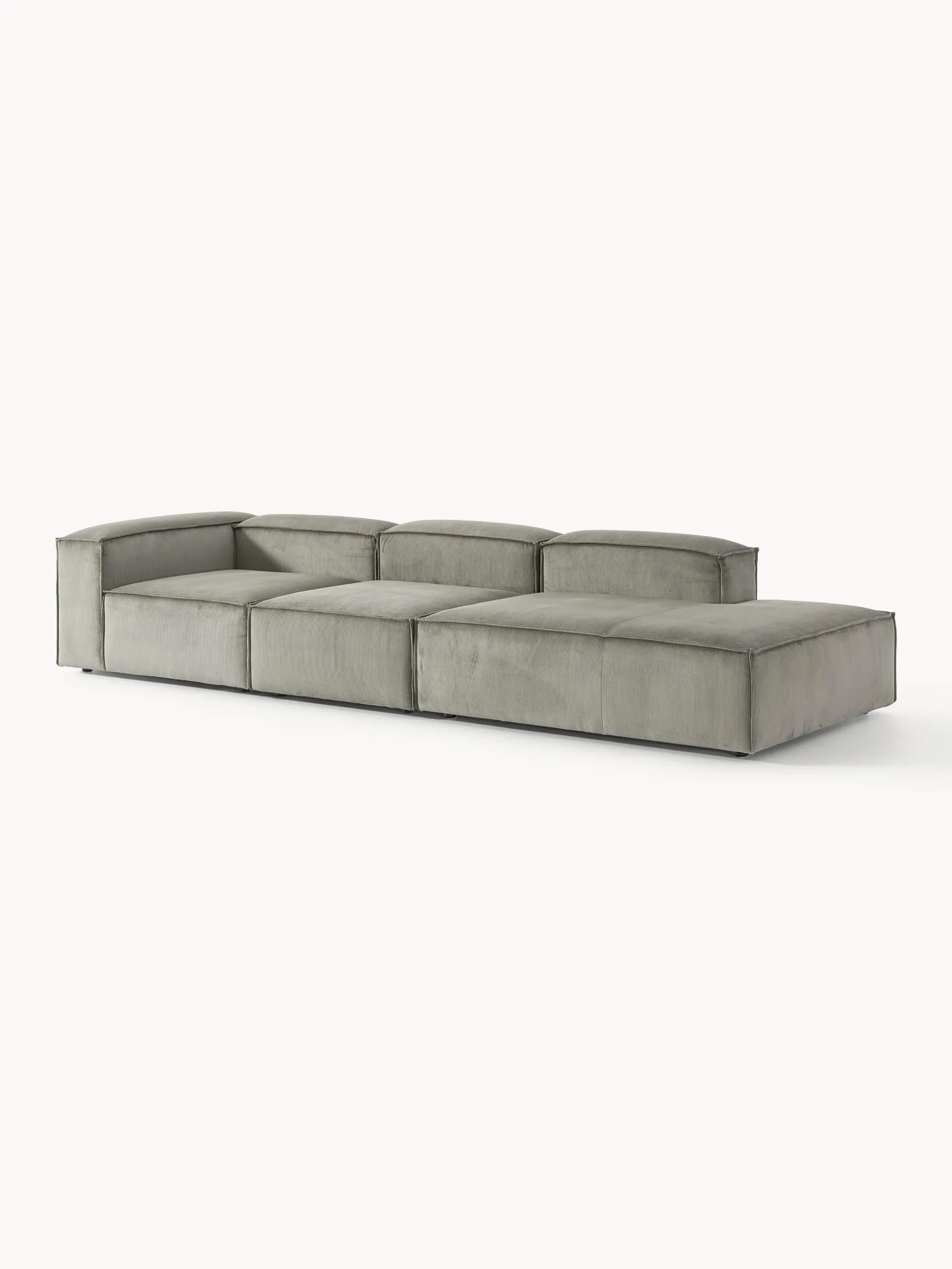 Chaise longue XL componibile in velluto a coste Lennon