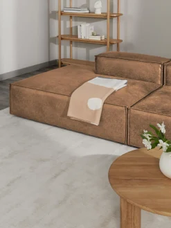 Chaise longue XL componibile in pelle Lennon