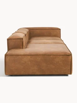 Chaise longue XL componibile in pelle Lennon