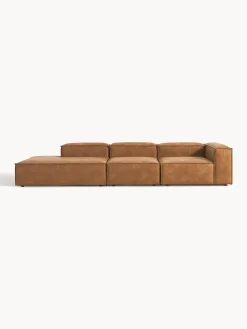 Chaise longue XL componibile in pelle Lennon