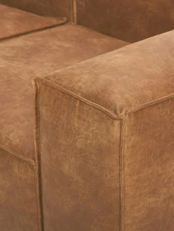 Chaise longue XL componibile in pelle Lennon