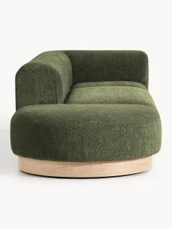 Chaise lounge componibile in teddy bouclé con poggiapiedi (sinistra/destra) Natalie