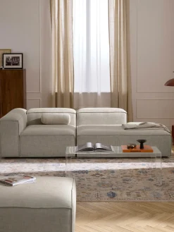 Chaise lounge componibile in misto lino Lennon