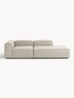 Chaise lounge componibile in misto lino Lennon