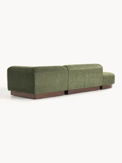 Chaise lounge componibile in teddy bouclé con poggiapiedi (sinistra/destra) Natalie