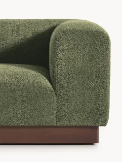 Chaise lounge componibile in teddy bouclé con poggiapiedi (sinistra/destra) Natalie