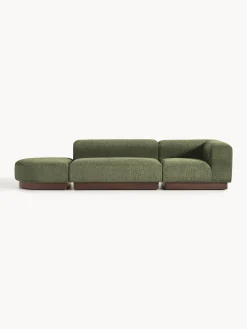Chaise lounge componibile in teddy bouclé con poggiapiedi (sinistra/destra) Natalie