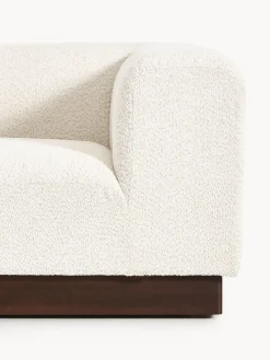 Chaise lounge componibile in teddy bouclé con poggiapiedi (sinistra/destra) Natalie