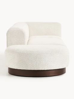Chaise lounge componibile in teddy bouclé con poggiapiedi (sinistra/destra) Natalie