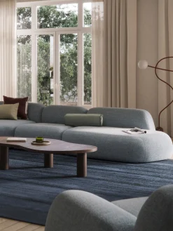 Chaise lounge in bouclé Wolke