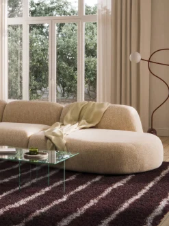 Chaise lounge in bouclé Wolke