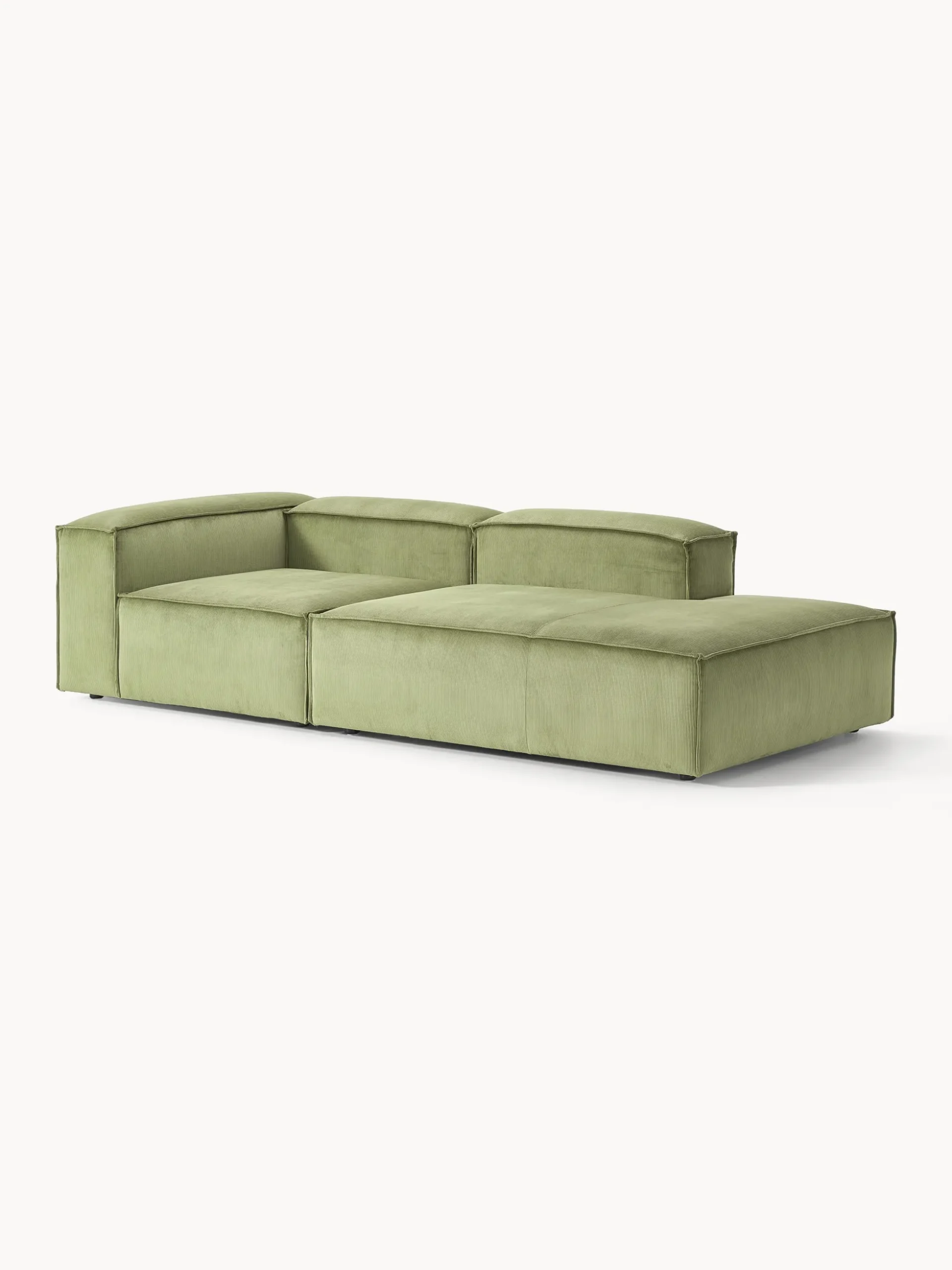 Chaise loungue componibile in velluto a coste Lennon