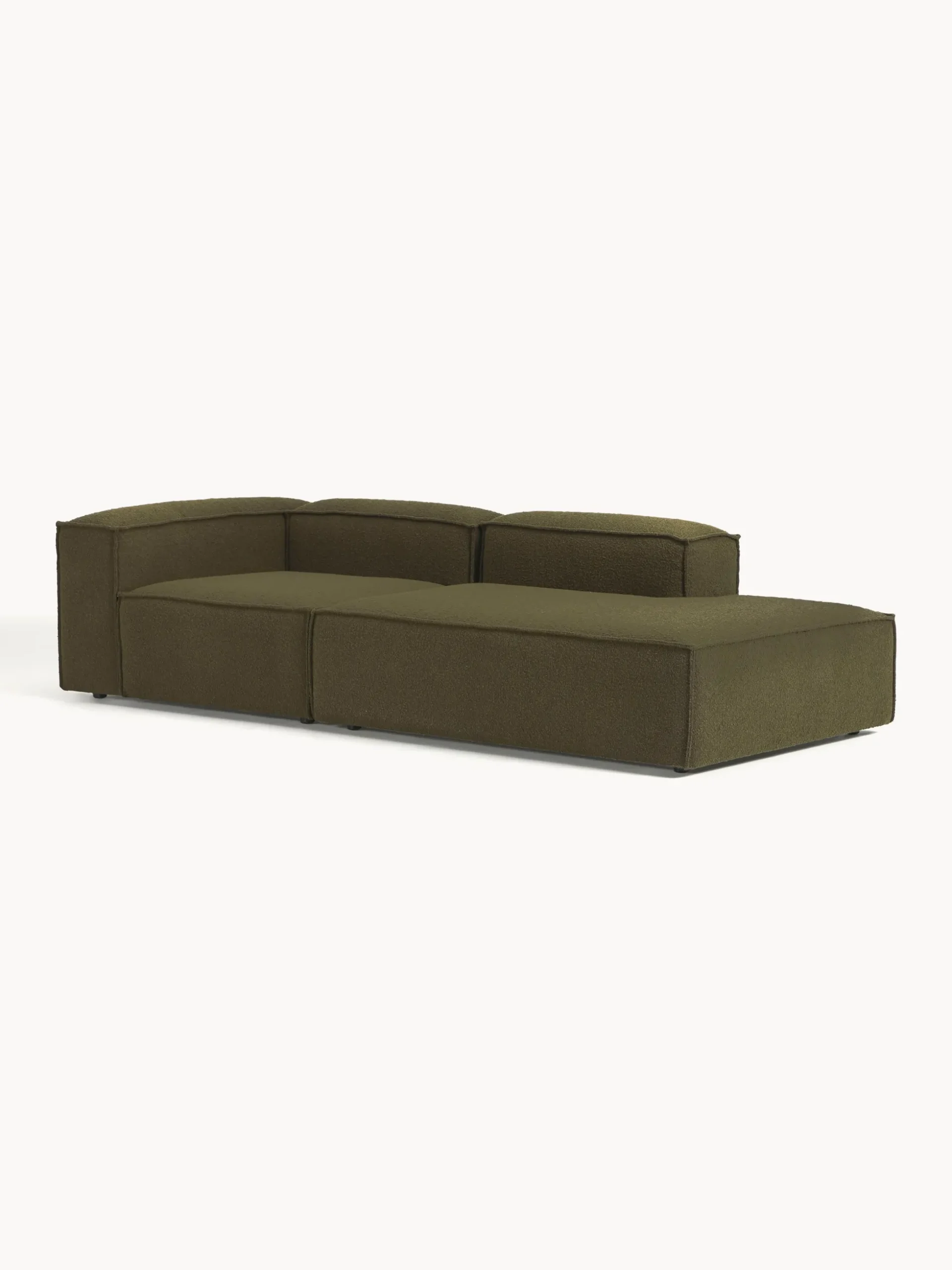 Chaise loungue componibile in bouclé Lennon