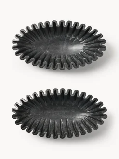 Ciotola decorativa ovale in marmo fatta a mano Santorini, larg. 35 cm