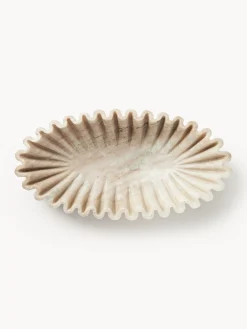 Ciotola decorativa ovale in marmo fatta a mano Santorini, larg. 35 cm