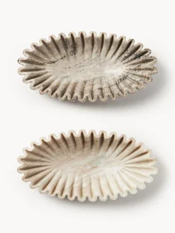 Ciotola decorativa ovale in marmo fatta a mano Santorini, larg. 35 cm