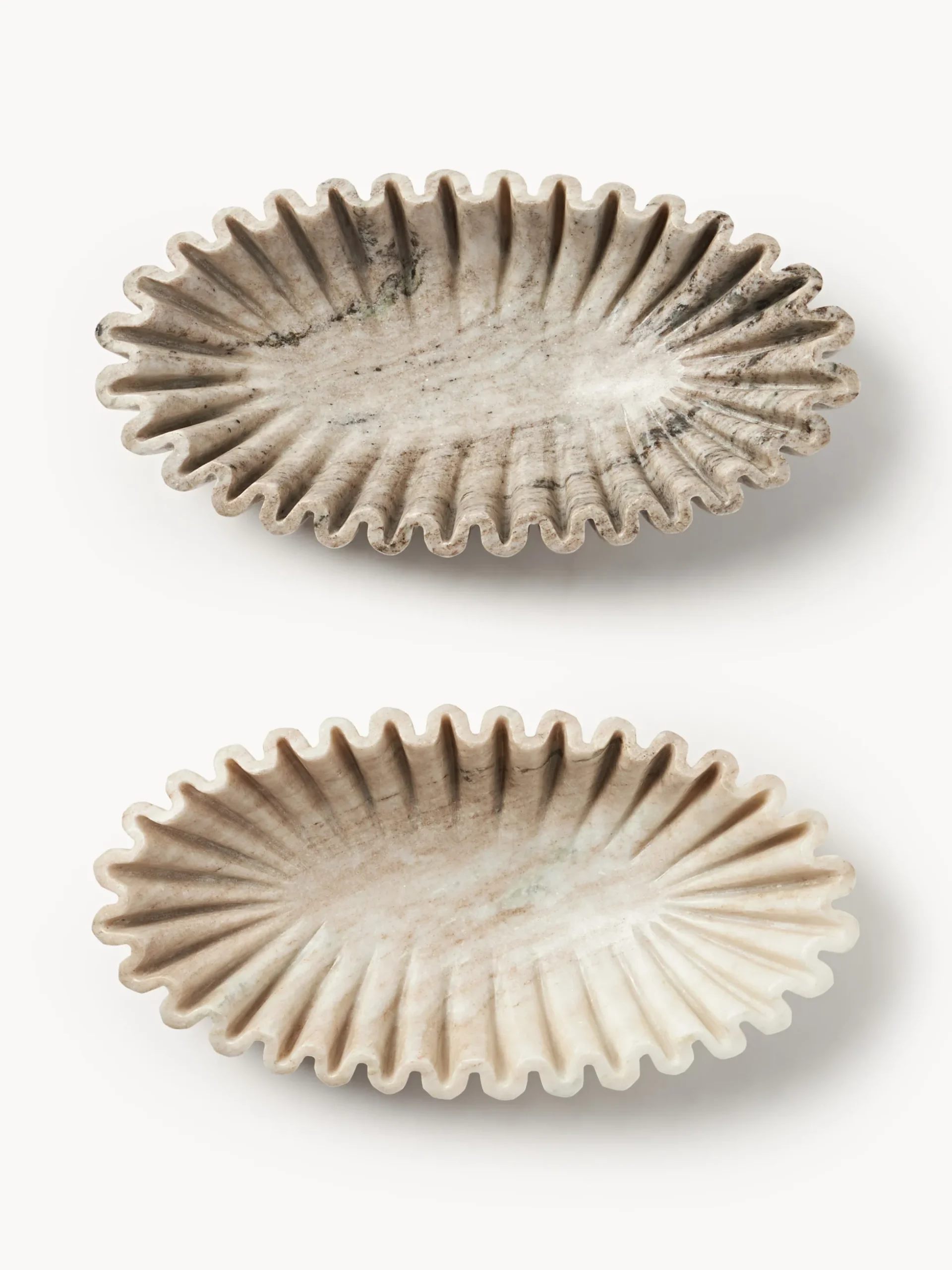 Ciotola decorativa ovale in marmo fatta a mano Santorini, larg. 35 cm