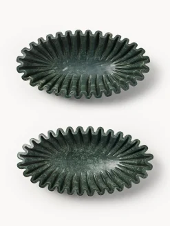 Ciotola decorativa ovale in marmo fatta a mano Santorini, larg. 35 cm